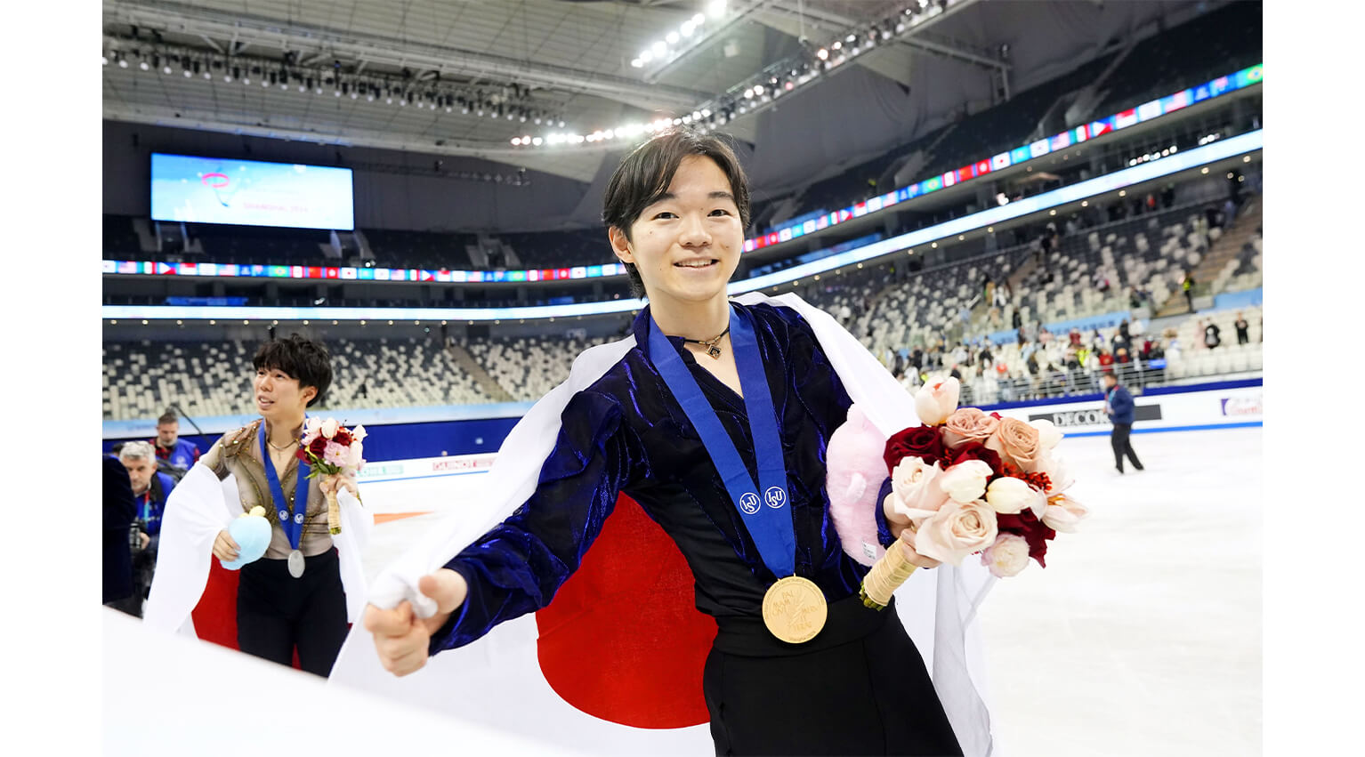 四大陸選手権の表彰式 ©共同通信社