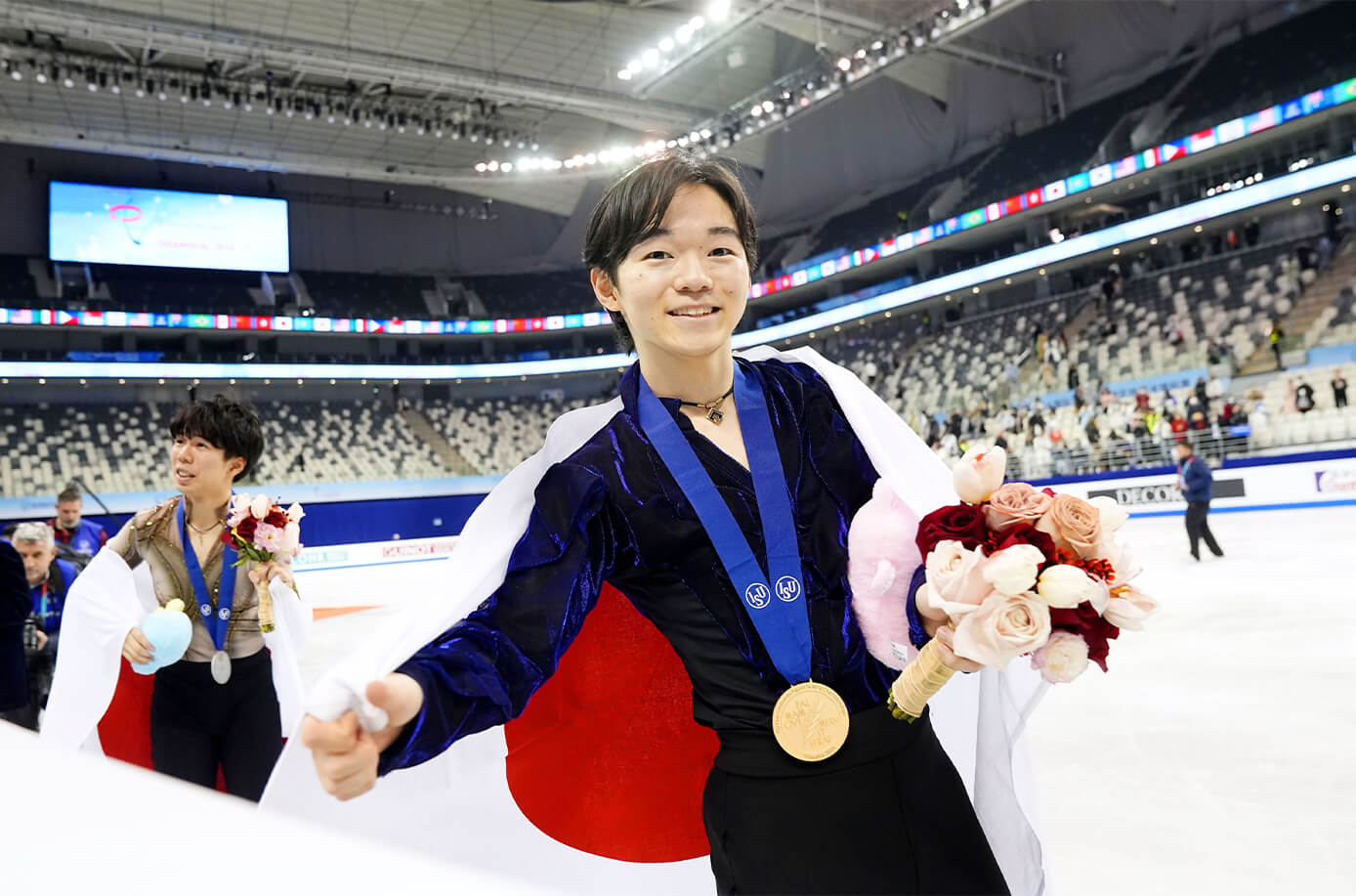 四大陸選手権の表彰式 ©共同通信社